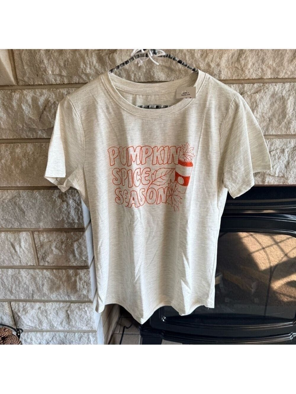 Kohl's Cream Tee Pumpkin Spice Season Small NWT